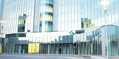 Glass building